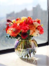 Colorful Spherical Glass Vase